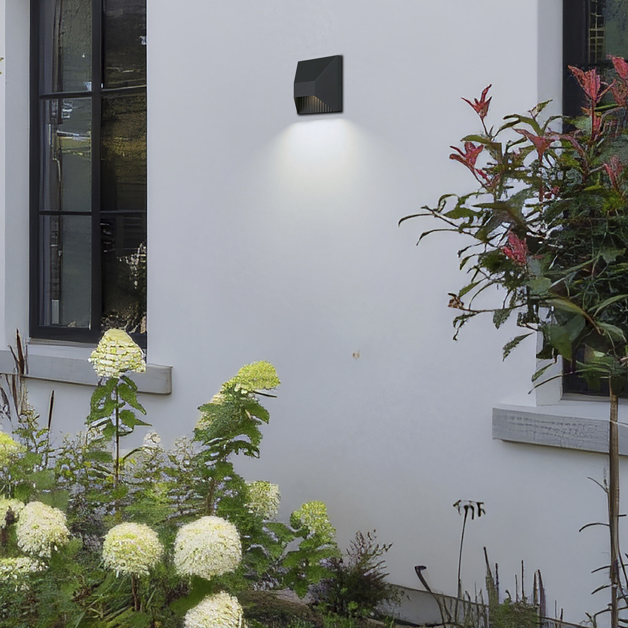 Ribbed LED 5.13 inch Sand Black Outdoor Wall Sconce